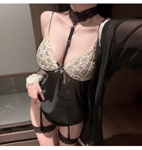 FEE ET MOI - Midnight Diary See-Through Lingerie Set (Black)
